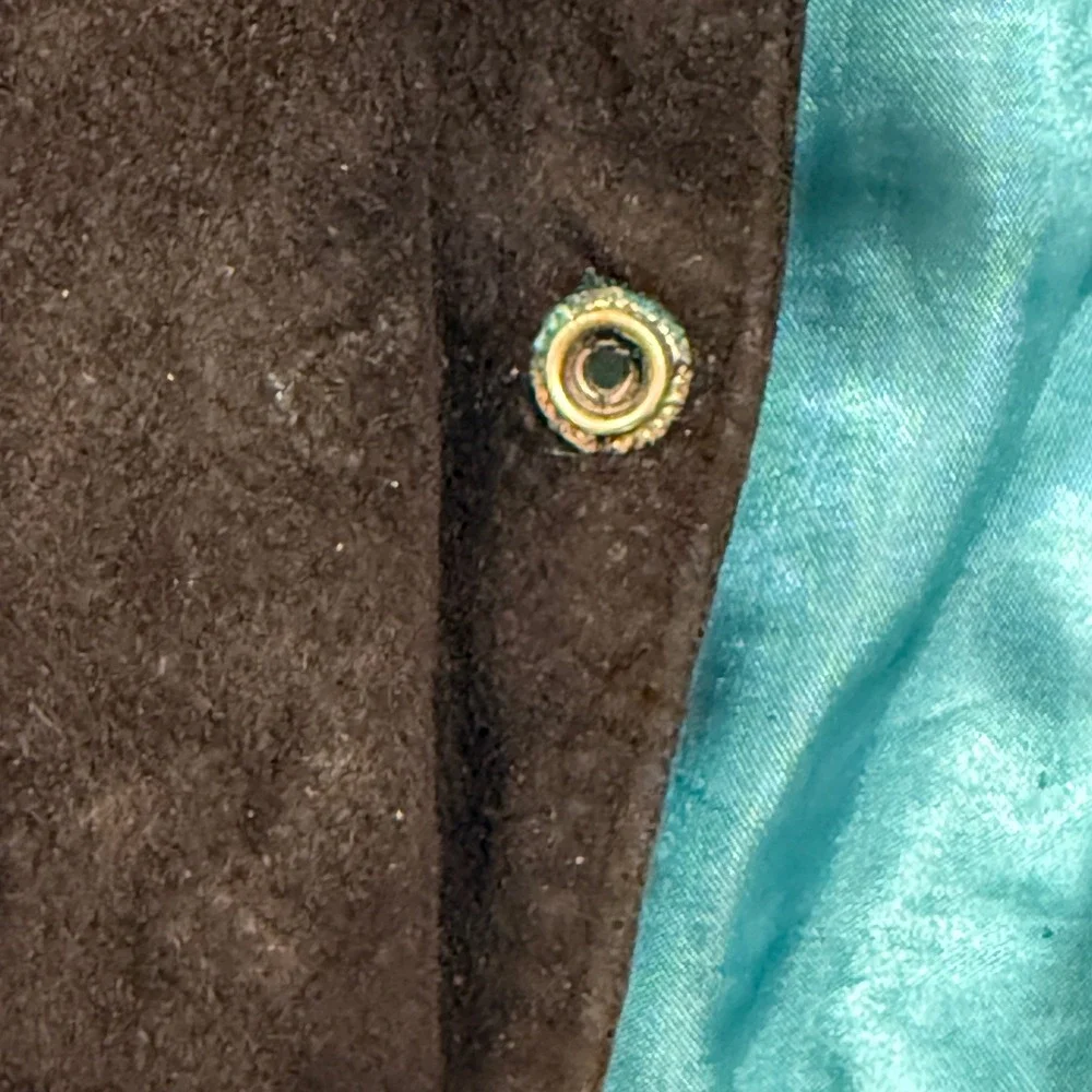 Vintage 90s‎ Camel Black Suede Leather Bomber Jacket Men XL